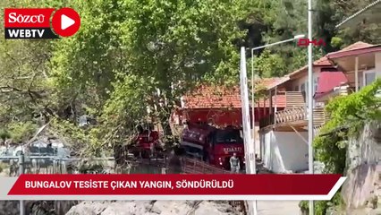 Bartın'da bungalov tesiste çıkan yangın, söndürüldü