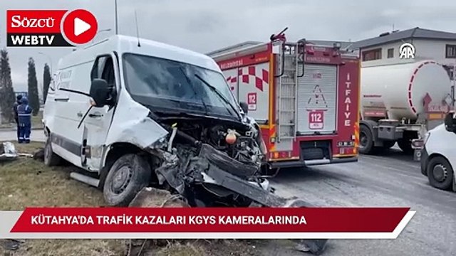 Kütahya'da trafik kazaları KGYS kameralarında