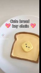 Diy cute bread keychain with super Clay❤️❤️🥰