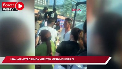 Ünalan Metrosunda yürüyen merdiven kırıldı