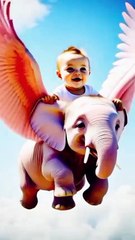 Baby Joyful Elephant Ride Adventure #funny #ytshorts #baby
