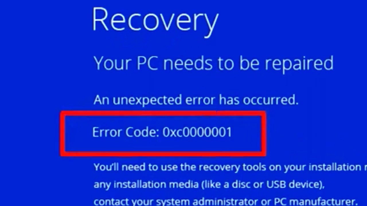 How do i Fix Blue Screen of Death (BSOD) with Error Code 0xc0000001 on ...