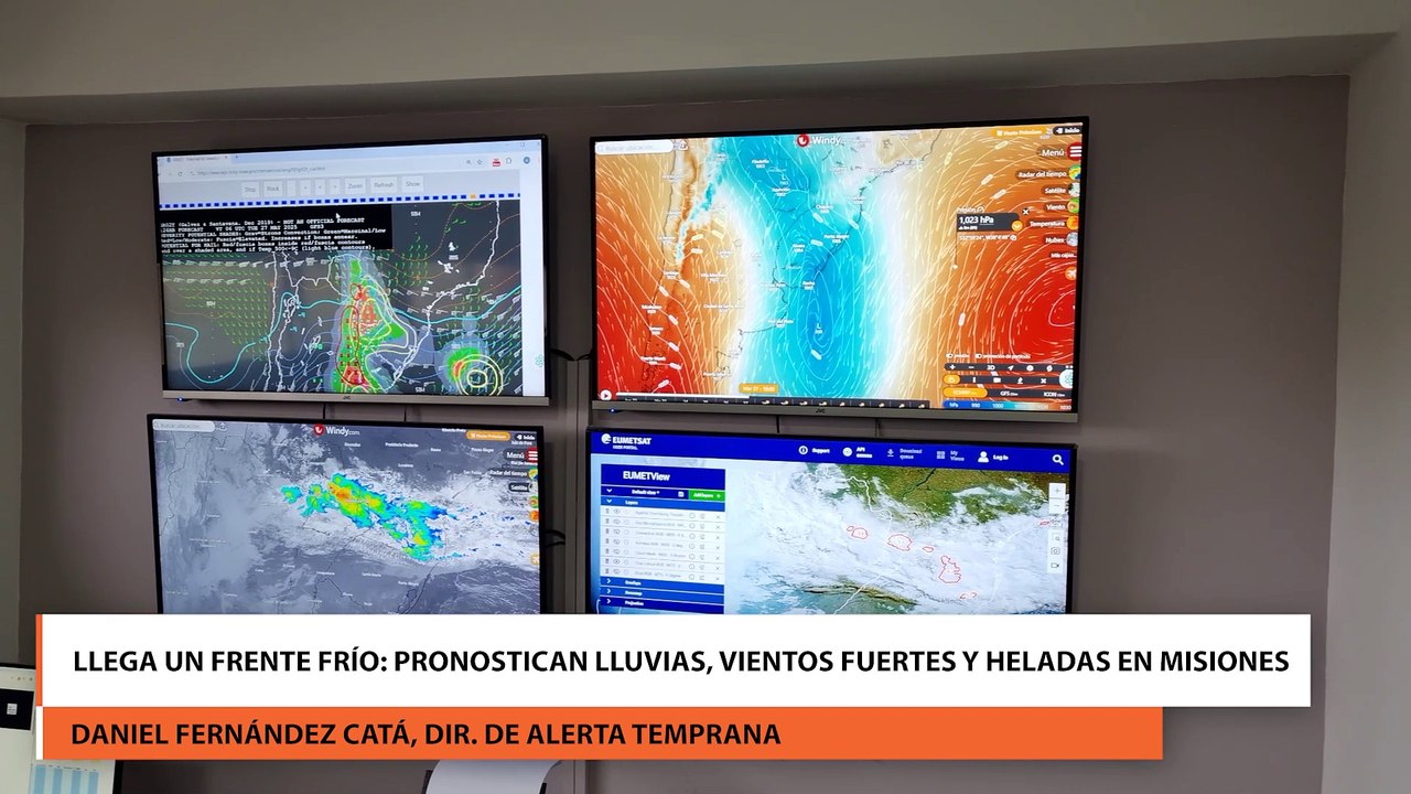 Llega un frente frío pronostican lluvias, vientos fuertes y heladas en Misiones