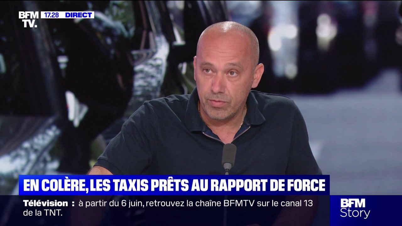 Colère des taxis: "On est prêt à rester au moins jusqu'à dimanche" à Paris, indique Stéphane Rami, chauffeur de taxi