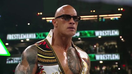 WWE superstar John Cena and the Rock in the ring