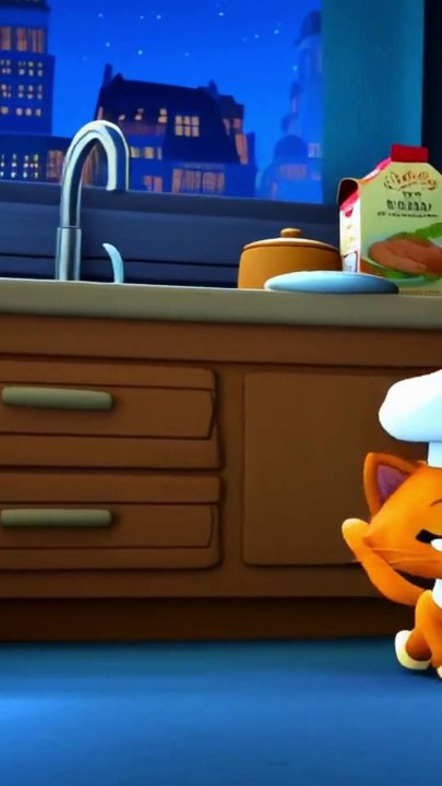 “When the Humans Sleep… The Cat Becomes a Chef! 👨‍🍳🐾”