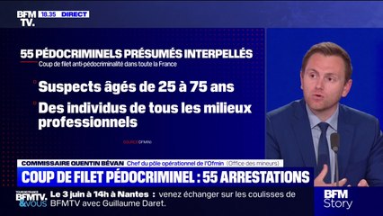 Coup de filet pédocriminel: "Cette opération a mobilisé plus de 120 enquêteurs", indique Quentin Bévan, chef du pôle opérationnel de l'Ofmin