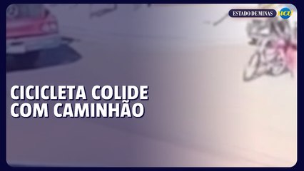 Ciclista avança 'pare' e colide com caminhão em Iturama