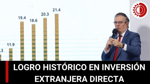 Inversión extranjera directa logró nivel histórico de 21 mil 400 mdd: Ebrard