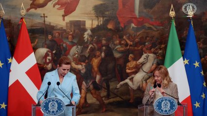 Roma - Dichiarazioni alla stampa Meloni - Frederiksen (traduzione simultanea) (22.05.25)