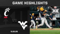 #8 Cincinnati vs #1 West Virginia (5.22.25) Highlights | Phillips 66 Big 12 Baseball Championship
