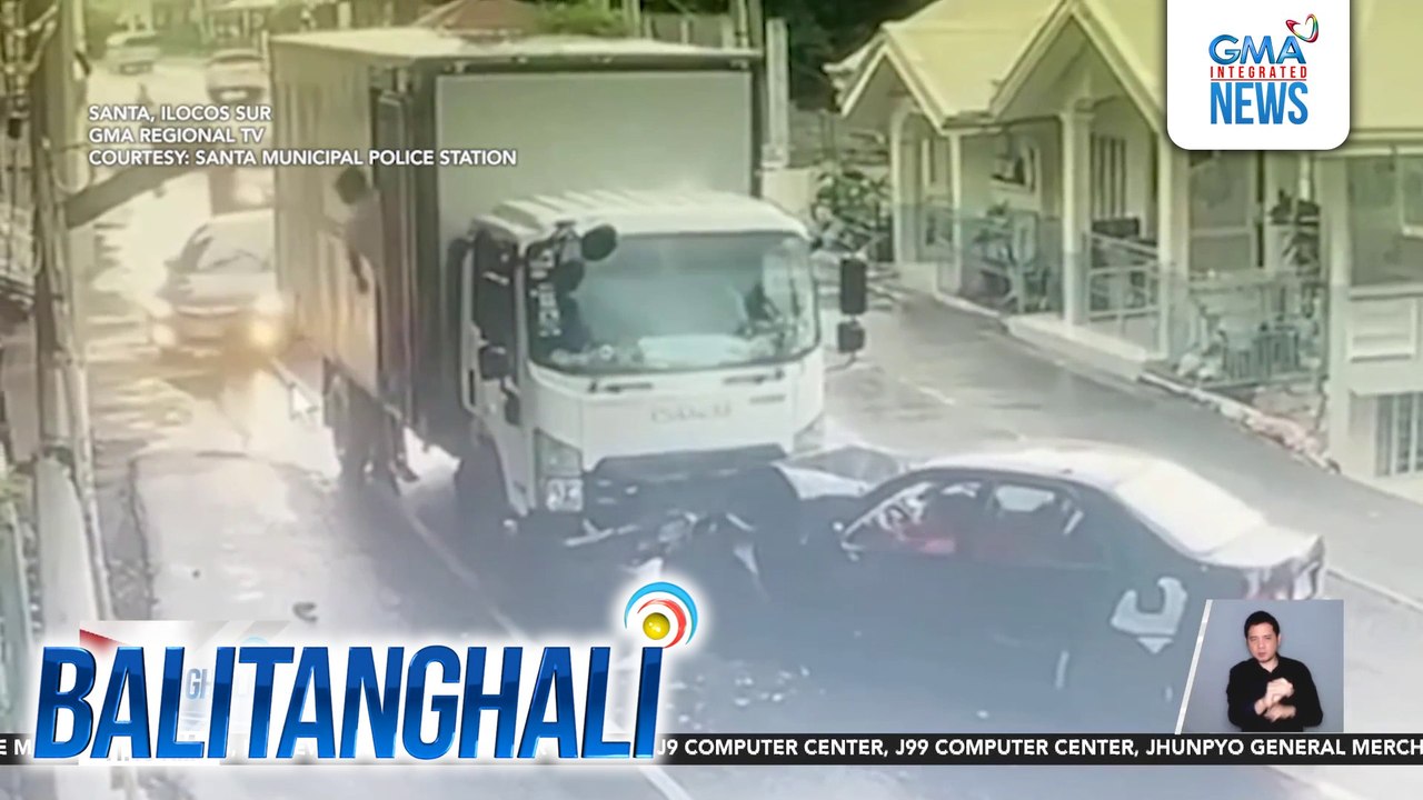 Mag-asawa, sugatan matapos bumangga sa truck ang sinasakyang kotse sa Brgy. Banaoang | Balitanghali