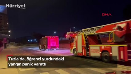 Tuzla’da, öğrenci yurdundaki yangın panik yarattı