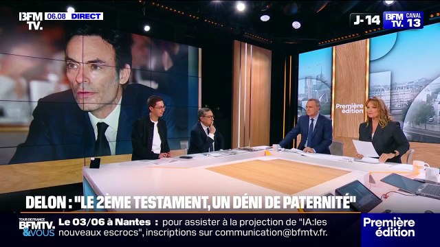 Anthony Delon a réagi sur BFMTV au sujet du testament qui d'Anouchka Delon l'unique héritière du droit moral de leur père, Alain Delon. @BFMTV