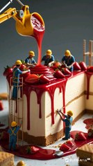 a gaint strawberry cake