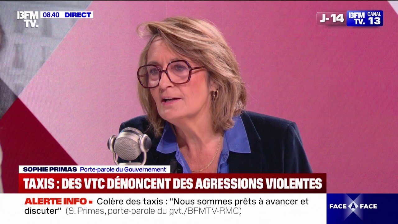 Agression de chauffeurs Uber par des taxis: "Ce n'est pas acceptable", réagit Sophie Primas, porte-parole du gouvernement