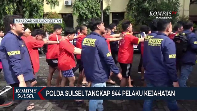 Operasi Pekat Lipu 2025, Polda Sulsel Ringkus 844 Pelaku Kejahatan