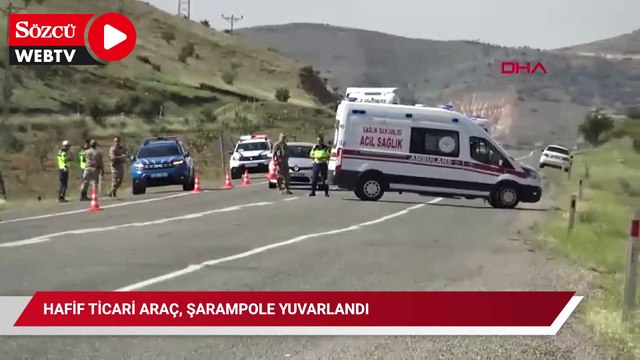 Hafif ticari araç, şarampole yuvarlandı: 1 ölü, 2 yaralı
