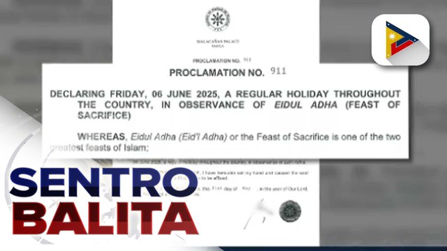 June 6, idineklarang regular holiday bilang paggunita sa Eid'l Adha
