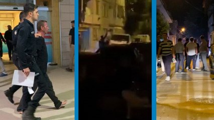 Balta ile sokaklarda dehşet saçan alkollü maganda, polis uyarı ateşiyle yakaladı; o anlar kamerada