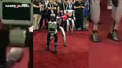 Çin'de insansı robotlar dövüştürüldü
