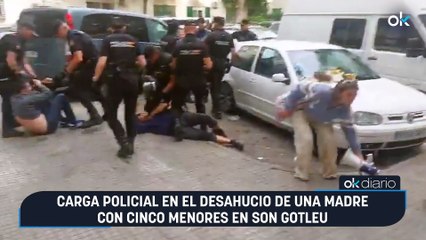 Carga policial en el desahucio de una madre con cinco menores en Son Gotleu