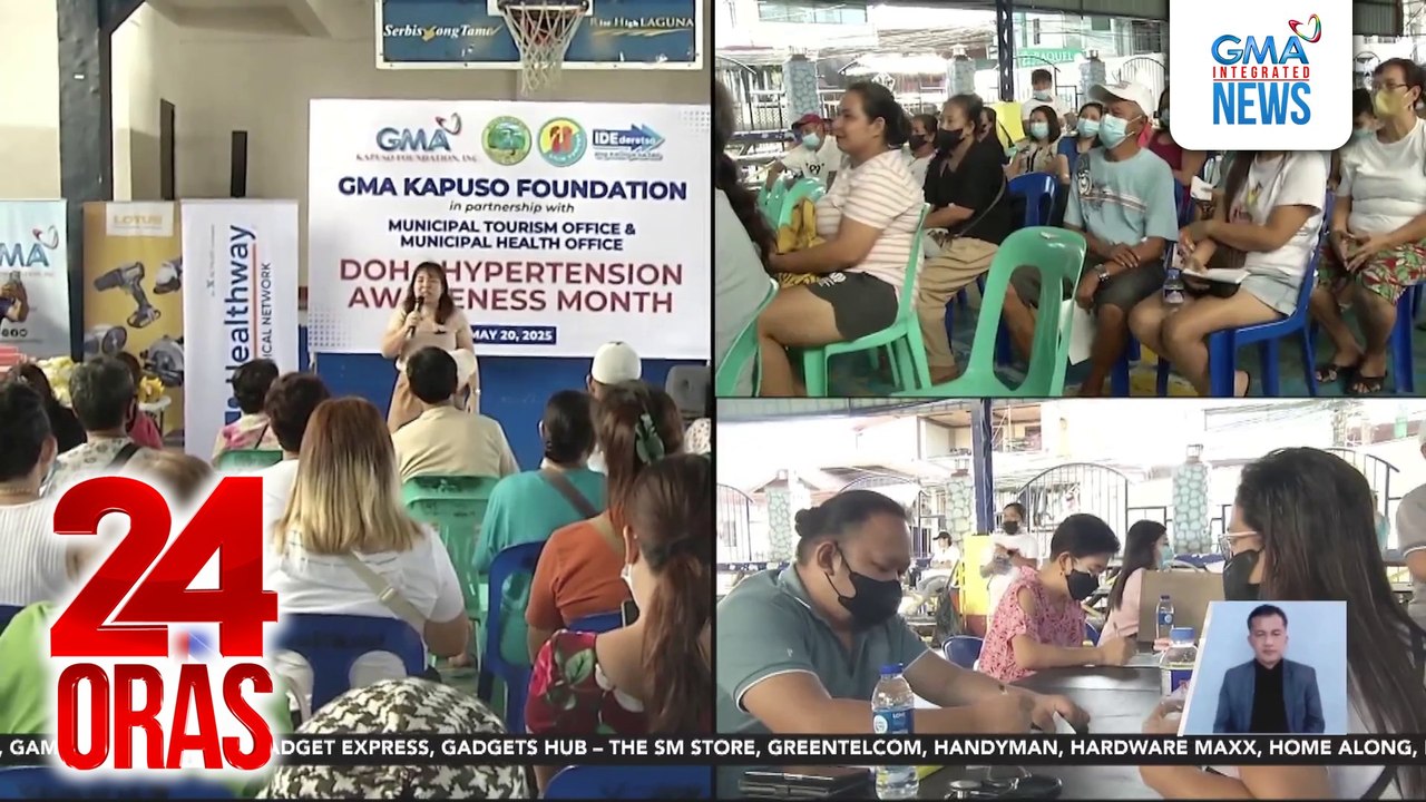 Libreng ECG, Hemoglobin A-1-C blood test atbp., hatid ng GMAKF sa mga taga-Liliw, Laguna ngayong "Hypertension Awareness Month" | 24 Oras