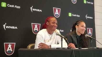 Atlanta Dream Rhyne Howard and Brionna Jones After 76-81 Loss to Fever 5/22/2025