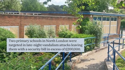 Mystery vandalism attacks on North London primary schools leave 40 shattered windows and £200,000 bill