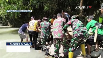 Jembatan Penghubung Desa di Polewali Mandar Putus Usai Diterjang Banjir