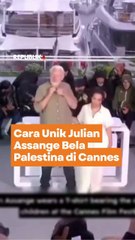 Cara Julian Assange Bela Palestina di Cannes