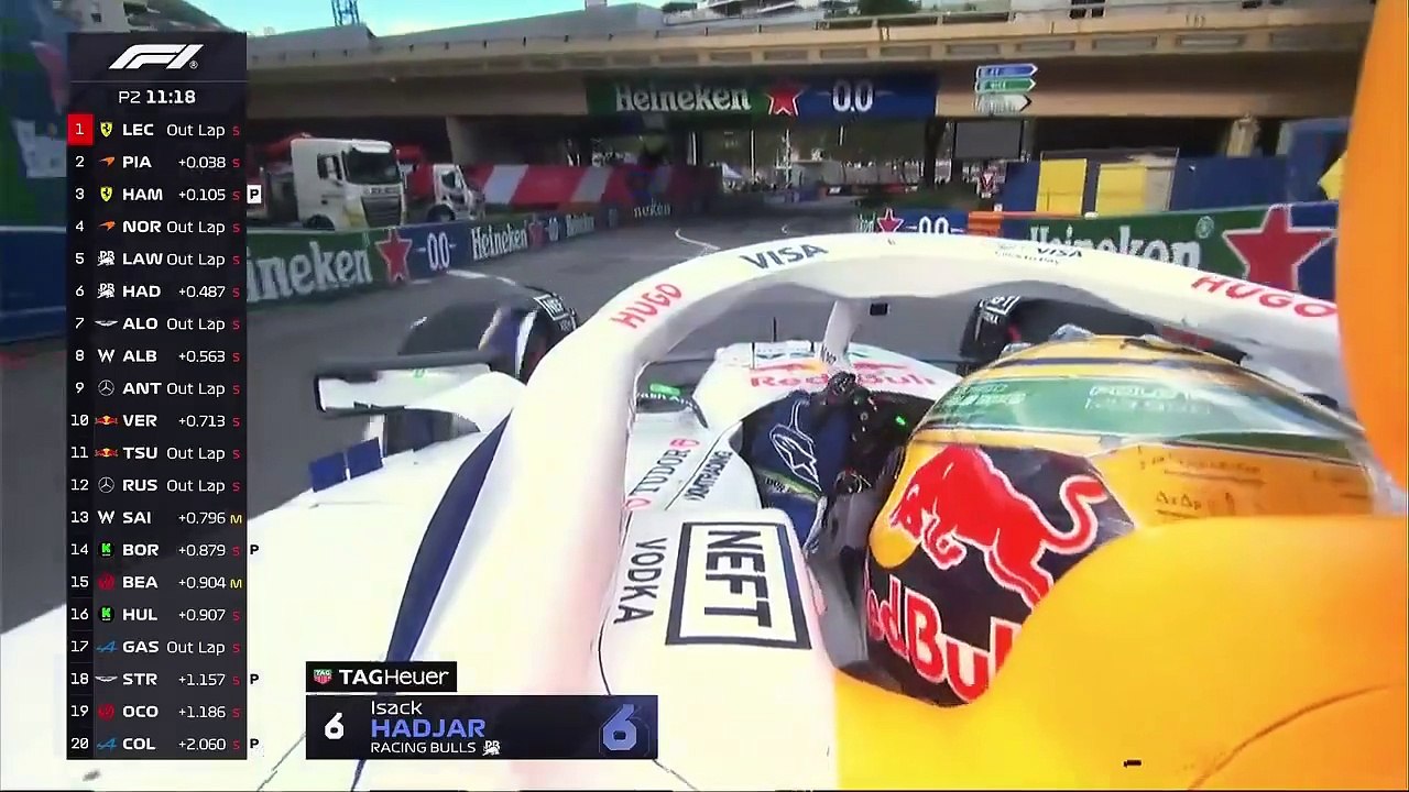 Hadjar | Se le pego un cartel en la rueda