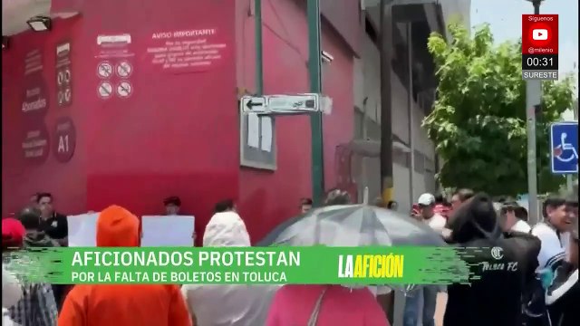 Aficionados protestan en Toluca por falta de boletos para la final de Liga MX