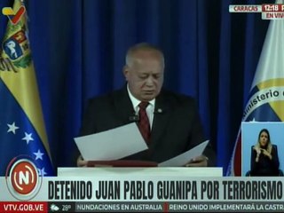 Vpdte. Cabello muestra las fotos de los capturados que operaban en distintas partes del país