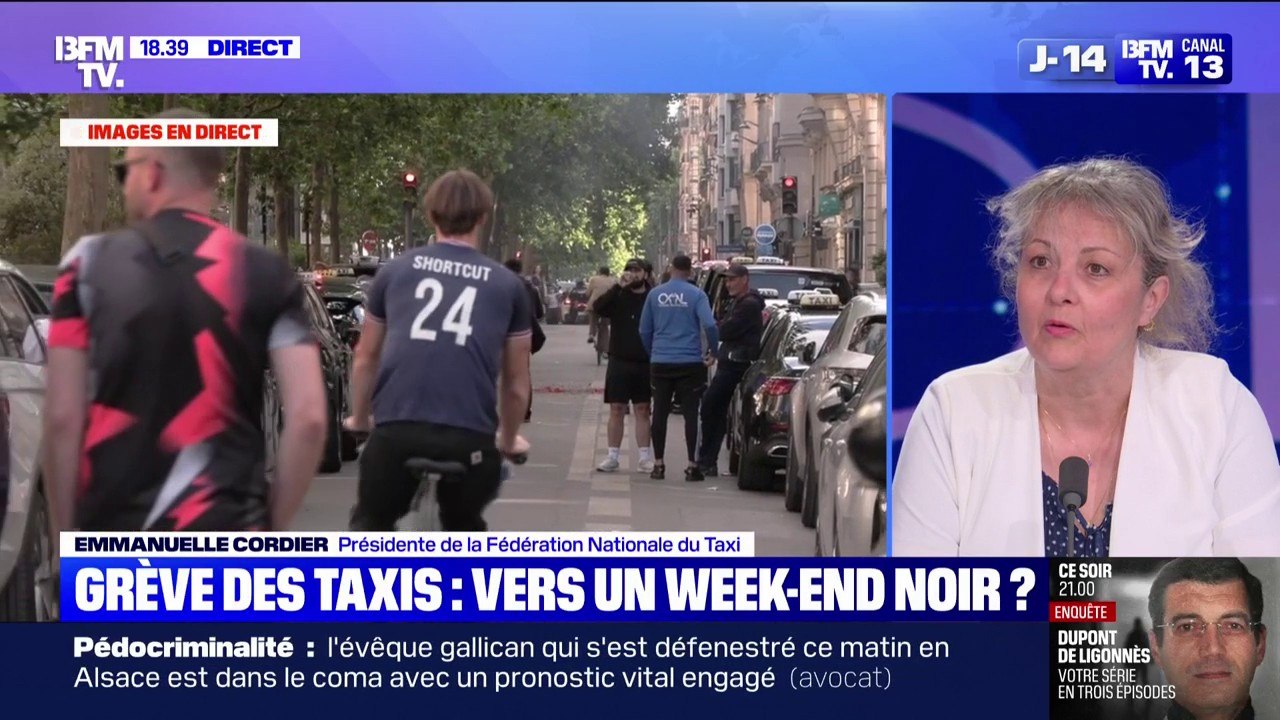 Colère des taxis: "On occupera les aéroports de Paris-Charles de Gaulle et d'Orly lundi et mardi ", annonce Emmanuelle Cordier, présidente de la Fédération Nationale du taxi