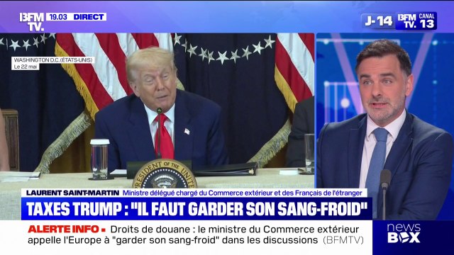 Droits de douane: 50 %, c'est insoutenable , indique Laurent Saint-Martin, ministre délégué chargé du Commerce extérieur