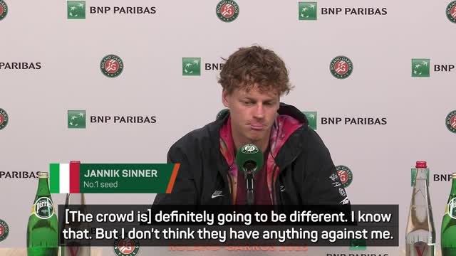 Sinner not expecting hostile crowd at Roland Garros