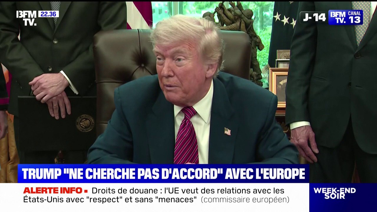 Droits de douane: Donald Trump affirme qu'il "ne cherche pas d'accord" commercial avec l'Union européenne