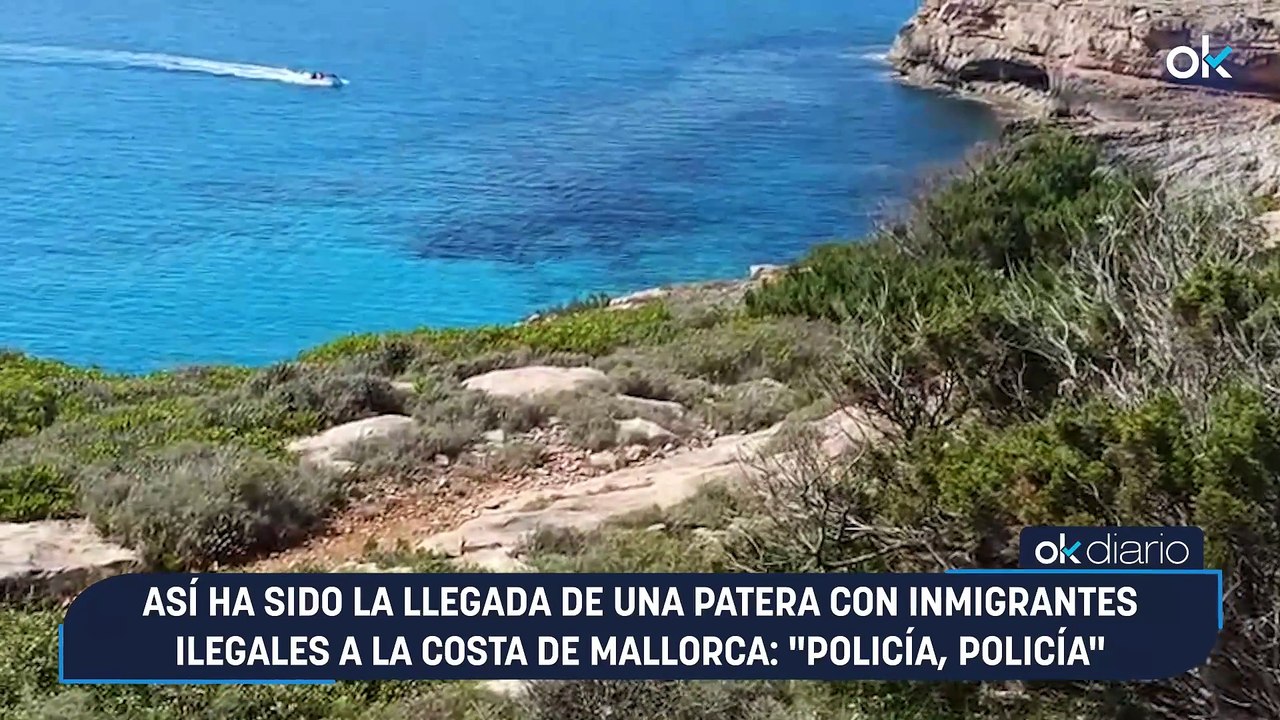 Así ha sido la llegada de una patera con inmigrantes ilegales a la costa de Mallorca: "Policía, Policía"