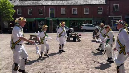 Ripley Morris from Derbyshire during the Winkleigh Morris tour in Crediton, video Alan Quick IMG_2087
