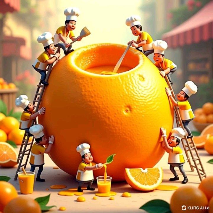 swimming in orange