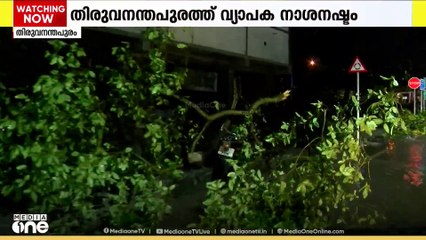 തിരുവനന്തപുരത്ത് ഇന്നലെ രാത്രിയിൽ പെയ്ത കനത്ത മഴയിലും കാറ്റിലും വ്യാപക നാശനഷ്ടം