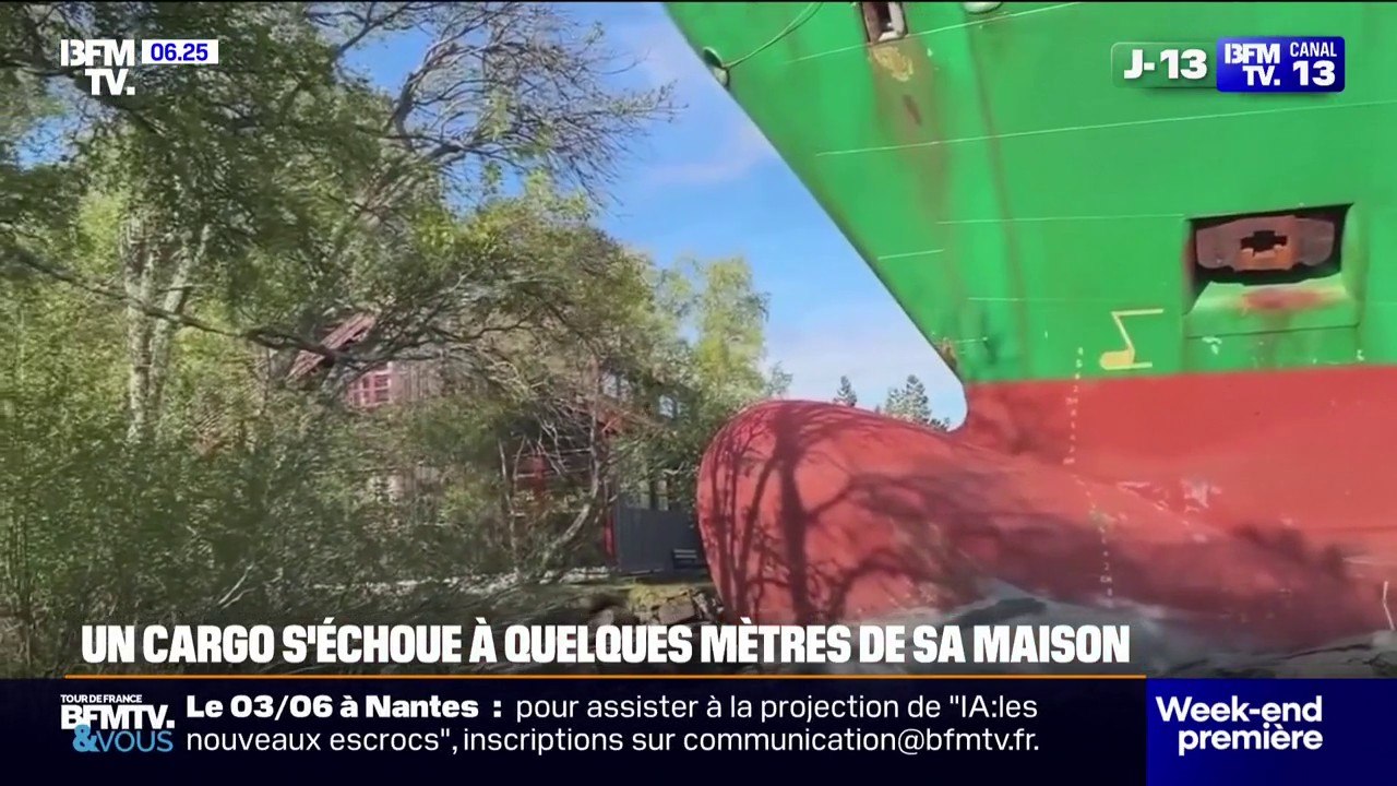 Un cargo de 135 mètres s'est échoué dans le jardin d'un Norvégien sans le réveiller