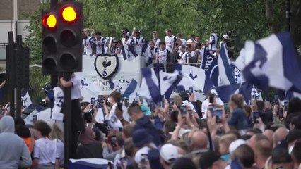 Tottenham fans saviour the moment at Europa League victory parade
