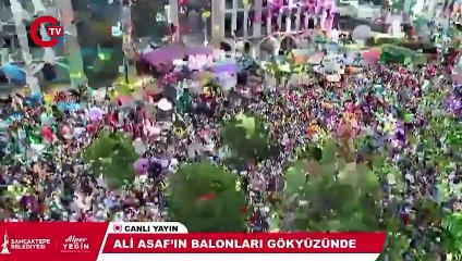 Ali Asaf için binlerce balon gökyüzüne bırakıldı.