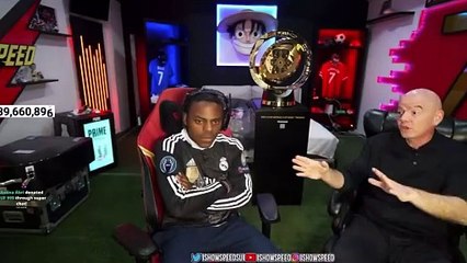 IShowSpeed, emocionado ante la confesión de Infantino