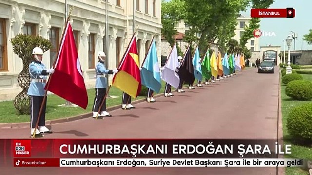 Cumhurbaşkanı Erdoğan, Suriye Devlet Başkanı Şara ile Dolmabahçe'de bir araya geldi