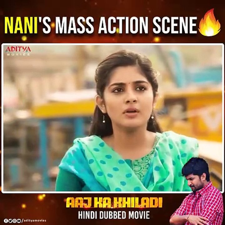 Actor Nani Mass Action Scenes | Aaj Ka Khiladi | South Indian Movies | Hindi Dubbed Movies | Aditya Movies Official