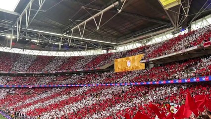 Sunderland fans flag display at Wembley