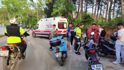 Kontrolü kaybeden motosiklet devrildi